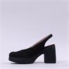 Wonders Naima Platform Bold High Heel - Black Nubuck